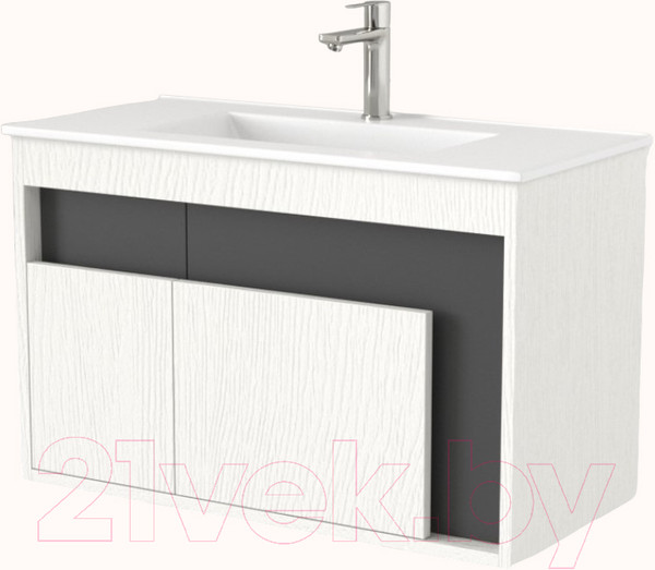 Изображение товара Тумба под умывальник Дабер 016 WeltWasser Deilbach 7517-80 / Т16.8W.0.20 (белый древесный/серый)