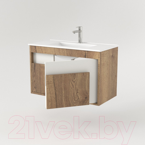 Изображение товара Тумба под умывальник Дабер 016 WeltWasser Deilbach 7517-80 / Т16.8W.0.21 (дуб галифакс/белый)