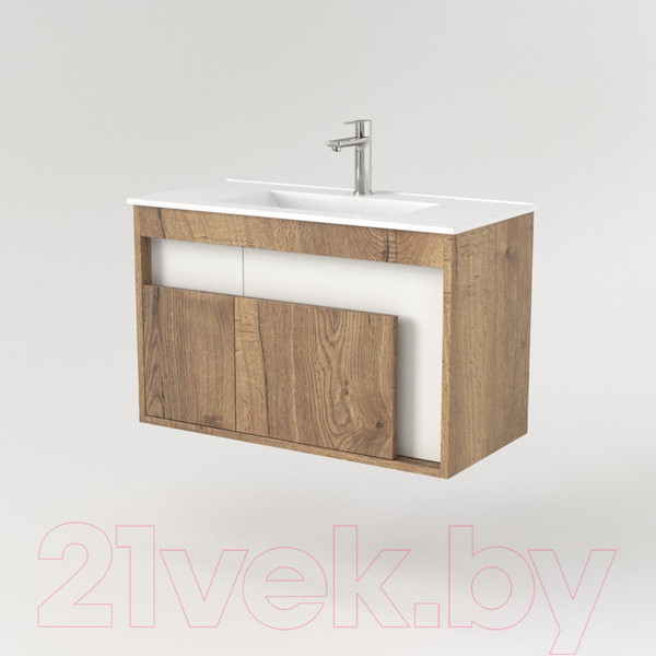 Изображение товара Тумба под умывальник Дабер 016 WeltWasser Deilbach 7517-80 / Т16.8W.0.21 (дуб галифакс/белый)