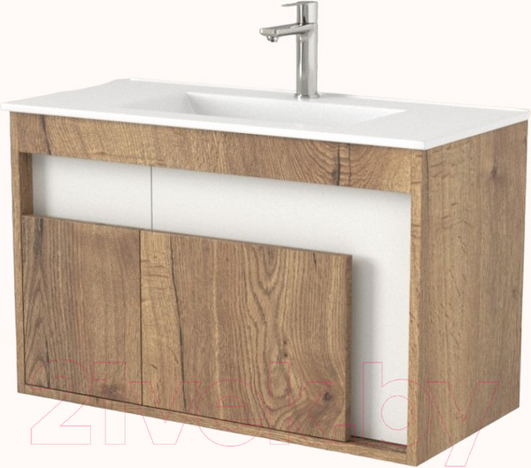Изображение товара Тумба под умывальник Дабер 016 WeltWasser Deilbach 7517-80 / Т16.8W.0.21 (дуб галифакс/белый)