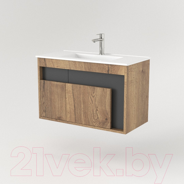 Изображение товара Тумба под умывальник Дабер 016 WeltWasser Deilbach 7517-80 / Т16.8W.0.22 (дуб галифакс/серый)