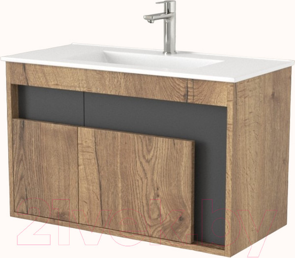 Изображение товара Тумба под умывальник Дабер 016 WeltWasser Deilbach 7517-80 / Т16.8W.0.22 (дуб галифакс/серый)