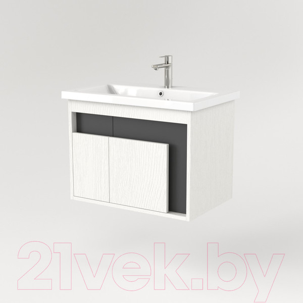 Изображение товара Тумба под умывальник Дабер 016 Cersanit Como 70 / Т16.7C.0.20 (белый древесный/серый)