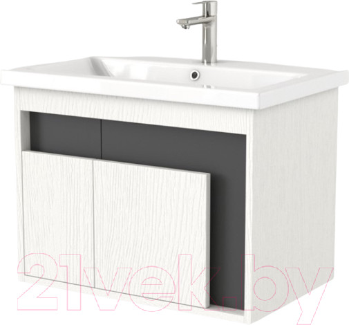 Изображение товара Тумба под умывальник Дабер 016 Cersanit Como 70 / Т16.7C.0.20 (белый древесный/серый)