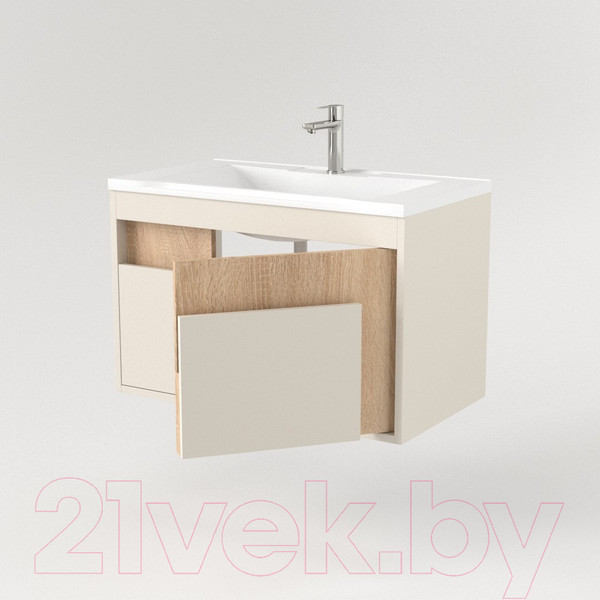 Изображение товара Тумба под умывальник Дабер 016 Andrea Elen 80 / Т16.8А.0.18 (бежевый/дуб бардолино)