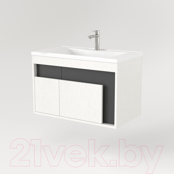 Изображение товара Тумба под умывальник Дабер 016 Andrea Elen 80 / Т16.8А.0.20 (белый древесный/серый)