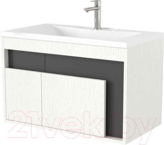 Изображение товара Тумба под умывальник Дабер 016 Andrea Elen 80 / Т16.8А.0.20 (белый древесный/серый)