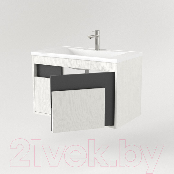 Изображение товара Тумба под умывальник Дабер 016 Andrea Elen 80 / Т16.8А.0.20 (белый древесный/серый)