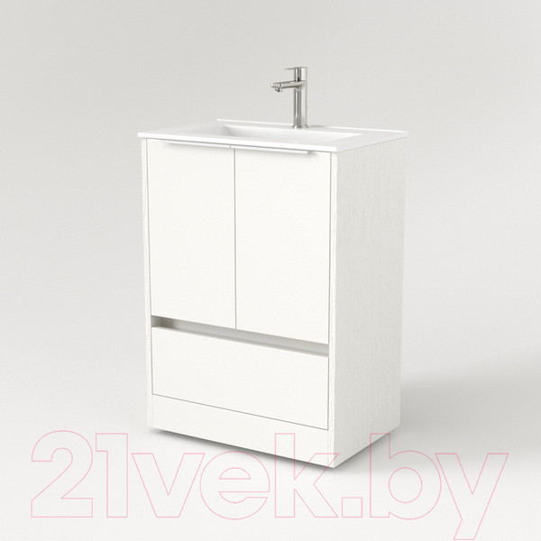 Изображение товара Тумба под умывальник Дабер 017 60 / Т17.6.0.5Б (белый древесный/ручка белая)
