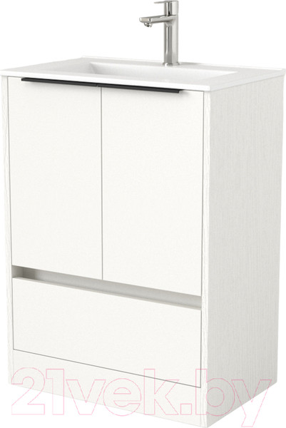 Изображение товара Тумба под умывальник Дабер 017 60 / Т17.6.0.5Ч (белый древесный/ручка черная)