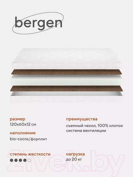 Изображение товара Матрас в кроватку Rant Bеrgen Eco 60x120x12