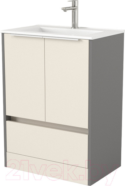Изображение товара Тумба под умывальник Дабер 017 700 / Т17.7.0.19Б (бежевый/серый/ручка белая)