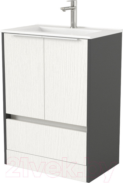 Изображение товара Тумба под умывальник Дабер 017 70 / Т17.7.0.20Б (белый древесный/серый/ручка белая)