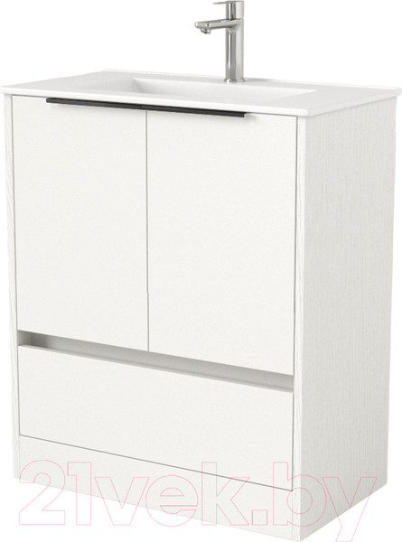 Изображение товара Тумба под умывальник Дабер 017 70 / Т17.7.0.5Ч (белый древесный/ручка черная)