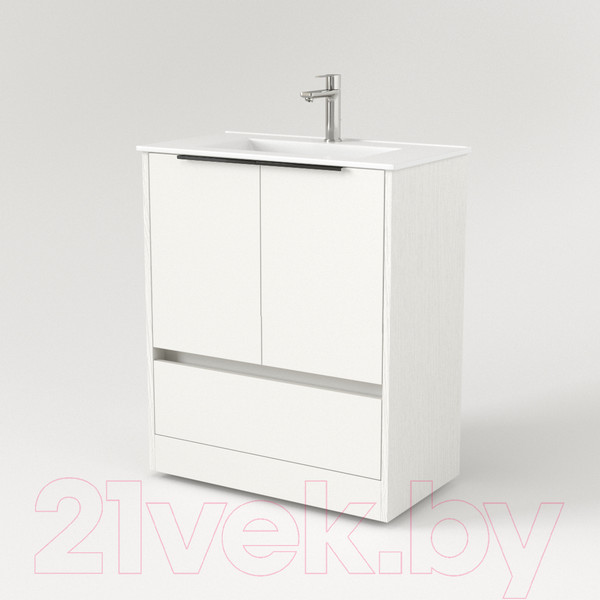 Изображение товара Тумба под умывальник Дабер 017 70 / Т17.7.0.5Ч (белый древесный/ручка черная)