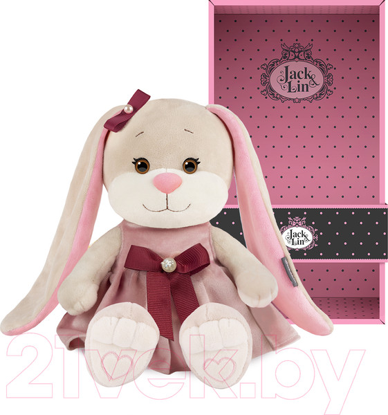 Изображение товара Мягкая игрушка Jack&Lin Зайка Лин в бархатном платьице с бантиком / JL-04202305-20