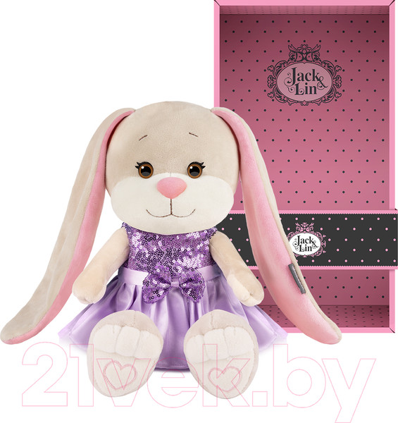 Изображение товара Мягкая игрушка Jack&Lin Зайка Лин в сиреневом платье с пайетками / JL-04202315-25