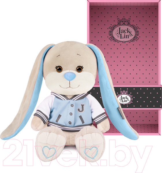 Изображение товара Мягкая игрушка Jack&Lin Зайчик Жак в голубом бомбере / JL-03202305-20