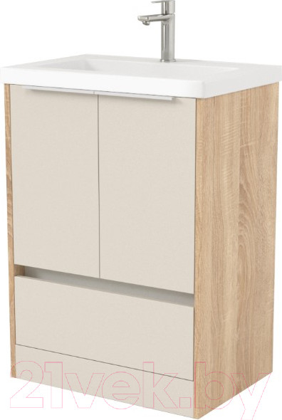 Изображение товара Тумба под умывальник Дабер 017 Тобага/Эридан/Артвин 60 / Т17.6Т.0.18Б (бежевый/дуб бардолино/белый)