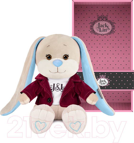 Изображение товара Мягкая игрушка Jack&Lin Зайчик Жак в бархатном пиджаке с футболкой / JL-03202301-25