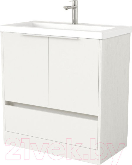 Изображение товара Тумба под умывальник Дабер 017 Тобага/Эридан 80 / Т17.8Т.0.5Б (белый древесный/ручка белая)