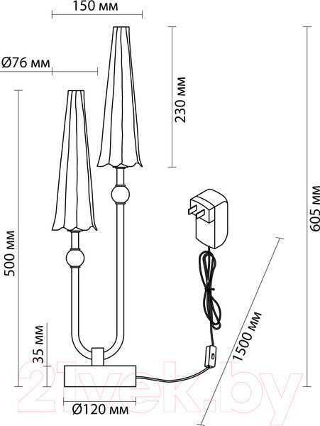 Изображение товара Прикроватная лампа Odeon Light Fungo 5429/10TL