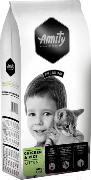 Изображение товара Сухой корм для кошек Amity Premium для котят с курицей и рисом (10кг)