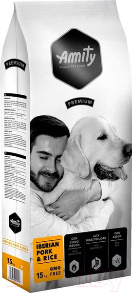 Изображение товара Сухой корм для собак Amity Premium с иберийской свининой и рисом (15кг)