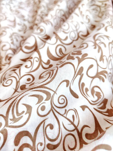 Изображение товара Простыня Luxsonia Трикотаж на резинке 90x200 / 3004 (вензель молочный)