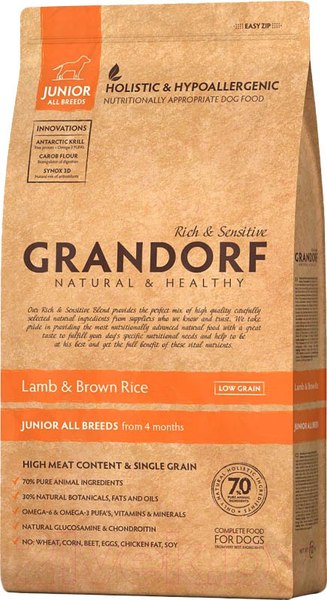 Изображение товара Сухой корм для собак Grandorf Dog Junior Lamb & Turkey (1кг)