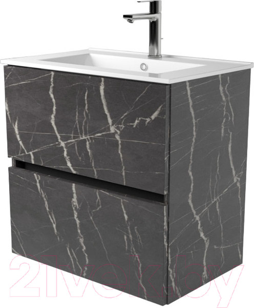 Изображение товара Тумба под умывальник Дабер 011 WeltWasser Deilbach 7517-60 / Т11.6W.0.12Ч_light (с подсветкой, мрамор черный/черный)