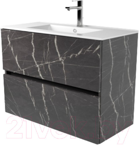 Изображение товара Тумба под умывальник Дабер 011 WeltWasser Deilbach 7517-70 / Т11.7W.0.12Ч_light (с подсветкой, мрамор черный/черный)