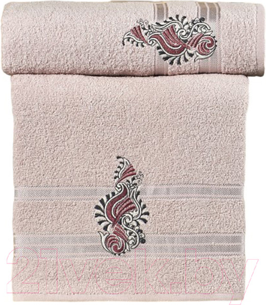 Изображение товара Набор полотенец Two Dolphins Erge 50x90/70x140 / 11858 (светло-розовый)