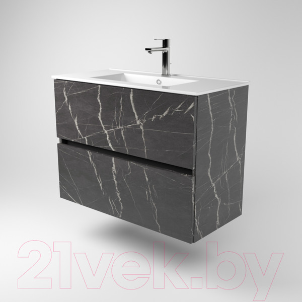 Изображение товара Тумба под умывальник Дабер 011 WeltWasser Deilbach 7517-80 / Т11.8W.0.12Ч_light (с подсветкой, мрамор черный/черный)