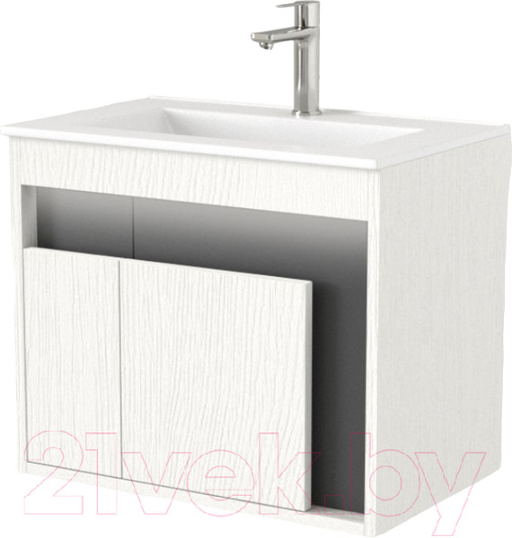Изображение товара Тумба под умывальник Дабер 016 60 / Т16.6.0.20_light (с подсветкой, белый древесный/серый)