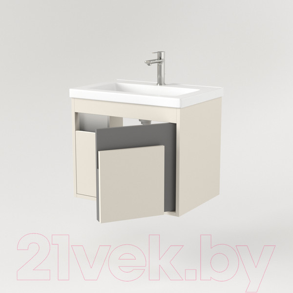 Изображение товара Тумба под умывальник Дабер 016 Тобага/Эридан/Артвин 60 / Т16.6Т.0.19_light (с подсветкой, бежевый/серый)