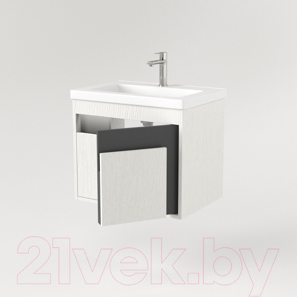 Изображение товара Тумба под умывальник Дабер 016 Тобага/Эридан/Артвин 60 / Т16.6Т.0.20_light (с подсветкой, белый древесный/серый)