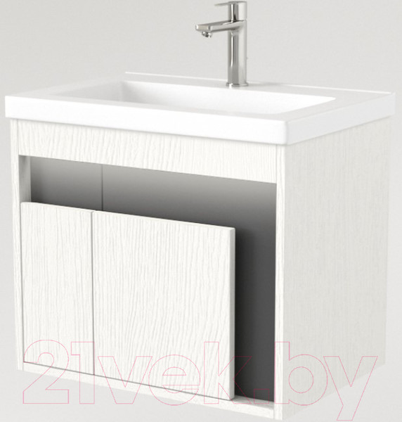 Изображение товара Тумба под умывальник Дабер 016 Тобага/Эридан/Артвин 60 / Т16.6Т.0.20_light (с подсветкой, белый древесный/серый)