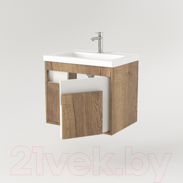 Изображение товара Тумба под умывальник Дабер 016 Тобага/Эридан/Артвин 60 / Т16.6Т.0.21_light (с подсветкой, дуб галифакс/белый)
