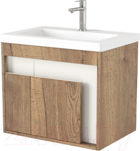 Изображение товара Тумба под умывальник Дабер 016 Тобага/Эридан/Артвин 60 / Т16.6Т.0.21_light (с подсветкой, дуб галифакс/белый)
