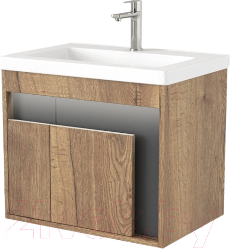 Изображение товара Тумба под умывальник Дабер 016 Тобага/Эридан/Артвин 60 / Т14.6Т.0.22_light (с подсветкой, дуб галифакс/серый)
