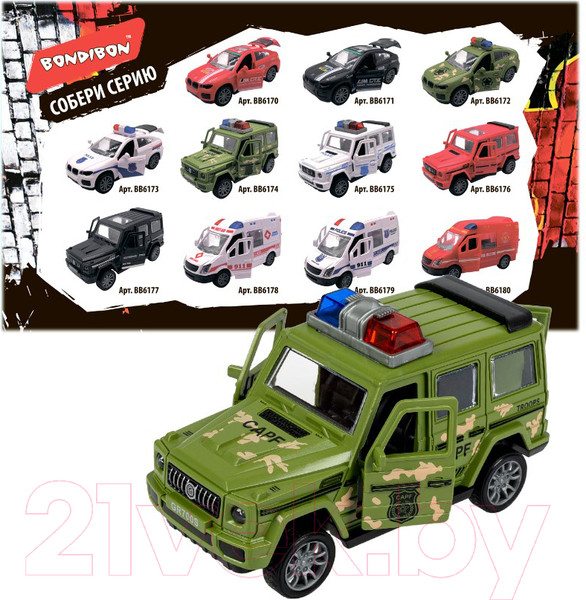 Изображение товара Автомобиль игрушечный Bondibon Джип с мигалкой / ВВ6174