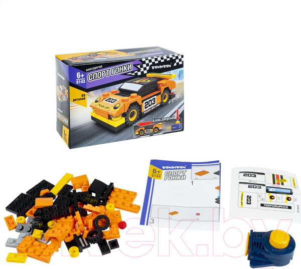 Изображение товара Конструктор Bondibon Спорт Гонки / ВВ6143 (желтый/черный)