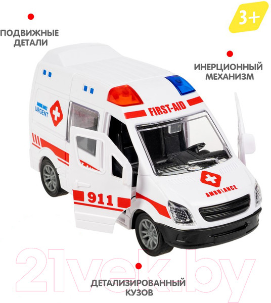 Изображение товара Автомобиль игрушечный Bondibon Микроавтобус скорой помощи / ВВ6178