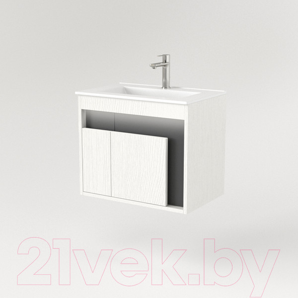 Изображение товара Тумба под умывальник Дабер 016 WeltWasser Deilbach 7517-60 / Т16.6W.0.20_light (с подсветкой, белый древесный/серый)