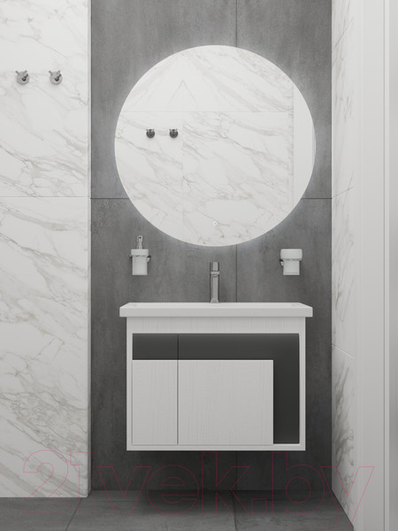 Изображение товара Тумба под умывальник Дабер 016 WeltWasser Deilbach 7517-60 / Т16.6W.0.20_light (с подсветкой, белый древесный/серый)