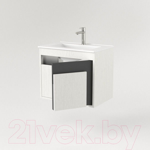 Изображение товара Тумба под умывальник Дабер 016 WeltWasser Deilbach 7517-60 / Т16.6W.0.20_light (с подсветкой, белый древесный/серый)