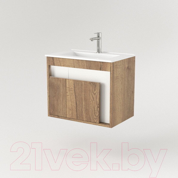 Изображение товара Тумба под умывальник Дабер 016 WeltWasser Deilbach 7517-60 / Т16.6W.0.21_light (с подсветкой, дуб галифакс/белый)