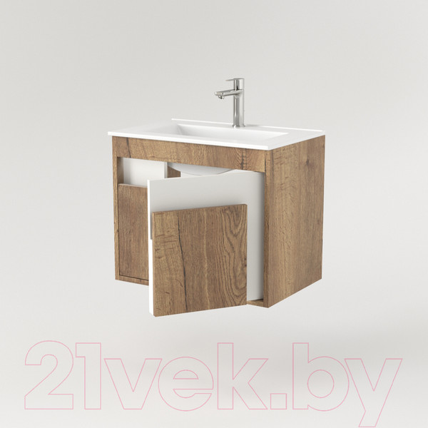 Изображение товара Тумба под умывальник Дабер 016 WeltWasser Deilbach 7517-60 / Т16.6W.0.21_light (с подсветкой, дуб галифакс/белый)