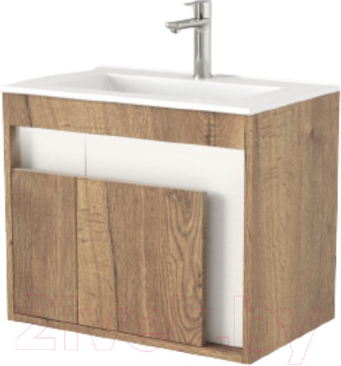 Изображение товара Тумба под умывальник Дабер 016 WeltWasser Deilbach 7517-60 / Т16.6W.0.21_light (с подсветкой, дуб галифакс/белый)